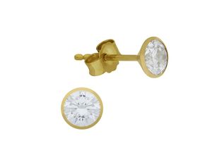 4006046410915 - Paar Ohrstecker VIVANCE 585 - Gelbgold Zirkonia Ohrringe Gr ONE-SIZE Gold gelb (gelb weiß) Damen Ohrstecker