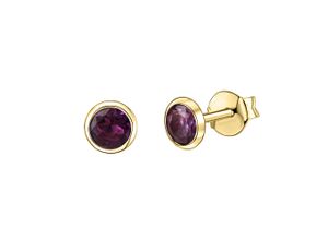 4006046410939 - Paar Ohrstecker VIVANCE 585 - Gelbgold Amethyst Ohrringe Gr ONE-SIZE Gold gelb (gelb lila) Damen Ohrstecker