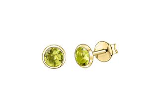 4006046410953 - Paar Ohrstecker VIVANCE 585 - Gelbgold Peridot Ohrringe Gr ONE-SIZE Gold gelb (gelb grün) Damen Ohrstecker