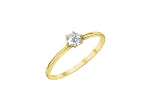 4006046411073 - Fingerring VIVANCE 375 - Gelbgold Zirkonia Fingerringe Gr 052 (166) Gold gelb (gelb weiß) Damen Fingerringe