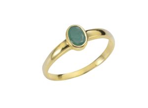 4006046411875 - Fingerring VIVANCE 585 - Gelbgold glanz Smaragd Fingerringe Gr 060 (191) Gold gelb (gelb grün) Damen Fingerringe