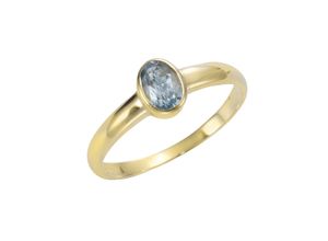 4006046411929 - Fingerring VIVANCE 585 - Gelbgold Blautopas Fingerringe Gr 054 (172) Gold gelb (gelb hellblau) Damen Fingerringe