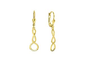 4006046413473 - Paar Ohrhänger VIVANCE 375- Gelbgold glanz mit Zirkonia Ohrringe Gr ONE-SIZE Gold gelb (gelb weiß) Damen Ohrhänger