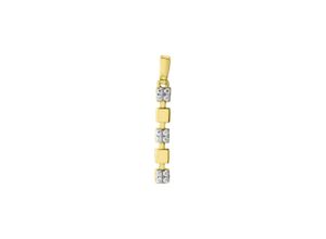 4006046413510 - Ketten-Anhänger VIVANCE 375 - Gelbgold bicolor Zirkonia Schmuckanhänger Gr ONE-SIZE Gold 05 g bunt (mehrfarbig) Damen Anhänger