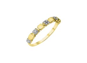 4006046413626 - Fingerring VIVANCE 375 - Gelbgold bicolor Zirkonia Fingerringe Gr 052 (166) Gold bunt (mehrfarbig weiß) Damen Fingerringe