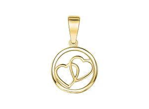 4006046413664 - Ketten-Anhänger VIVANCE 375 - Gelbgold glanz Herz Schmuckanhänger Gr ONE-SIZE Gold 04 g gelb Damen Anhänger