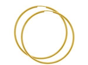 4006046414159 - Paar Creolen VIVANCE 585 - Gelbgold glanz 50 mm Ohrringe Gr ONE-SIZE Gold gelb Damen Creolen