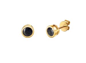 4006046414562 - Paar Ohrstecker VIVANCE 585 - Gelbgold glanz Safir Ohrringe Gr ONE-SIZE Gold gelb (gelb blau) Damen Ohrstecker