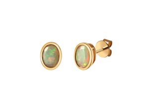 4006046414609 - Paar Ohrstecker VIVANCE 585 - Gelbgold glanz oval Opal Ohrringe Gr ONE-SIZE Gold gelb (gelb weiß) Damen Ohrstecker