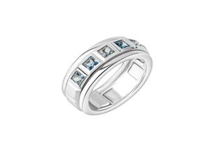 4006046416047 - Silber Ring 925 Silber rhodiniert Blautopas 925 - Sterling Silber Blautopas beh blau Glänzend (Größe 054 (172))