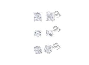 4006046416122 - Paar Ohrstecker CELESTA 925 Sterling Silber rhodiniert Zirkonia Ohrringe Gr ONE-SIZE Silber 925 (Sterlingsilber) weiß (weiß weiß) Damen