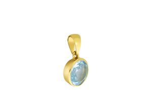 4006046418218 - Ketten-Anhänger FASCINATION BY ELLEN K 585 - Gelbgold Blautopas Schmuckanhänger Gr ONE-SIZE Gold 13 g gelb Damen Anhänger