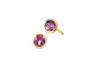 4006046419529 - Paar Ohrstecker 585 Gold Pink Rhodolith Ohrringe Gr ONE-SIZE Gold gelb (gelb pink) Damen Ohrstecker