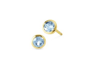 4006046419567 - Paar Ohrstecker 585 - Gelbgold Blautopas Sky Blue Ohrringe Gr ONE-SIZE Gold gelb (gelb hellblau) Damen Ohrstecker