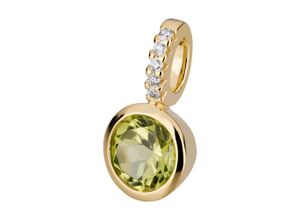 4006046419581 - Ketten-Anhänger 585 - Gelbgold Brillant Peridot Schmuckanhänger Gr ONE-SIZE 002 ct SI = kleine Einschlüsse Gold 06 g gelb Damen Anhänger