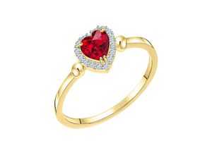 4006046420846 - Goldring FIRETTI Schmuck Geschenk Gold 375 Damenring Goldring Fingerringe Gr 52 Gelbgold 375 1 mm bunt (gelbgoldfarben weißgoldfarben kristallweiß rot rot) Damen Fingerringe mit Zirkonia (synth)