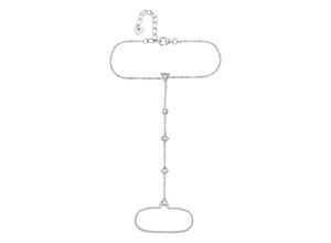 4006046421522 - cai Handkette 925 Silber rhodiniert mit Zirkonia 925 - Sterling Silber Zirkonia 15+4cm Glänzend