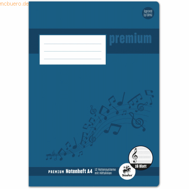 4006050175152 - 25 x Notenheft Premium A4 8 Blatt Lineatur 12