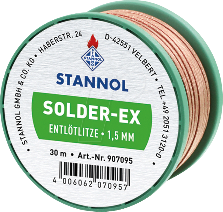 4006062070957 - ELL STA 15 30 - Entlötlitze Solder-Ex Kupfer 30 m x 15 mm