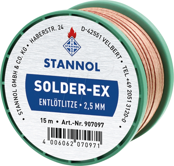 4006062070971 - ELL STA 25 15 - Entlötlitze Solder-Ex Kupfer 25 m x 25 mm