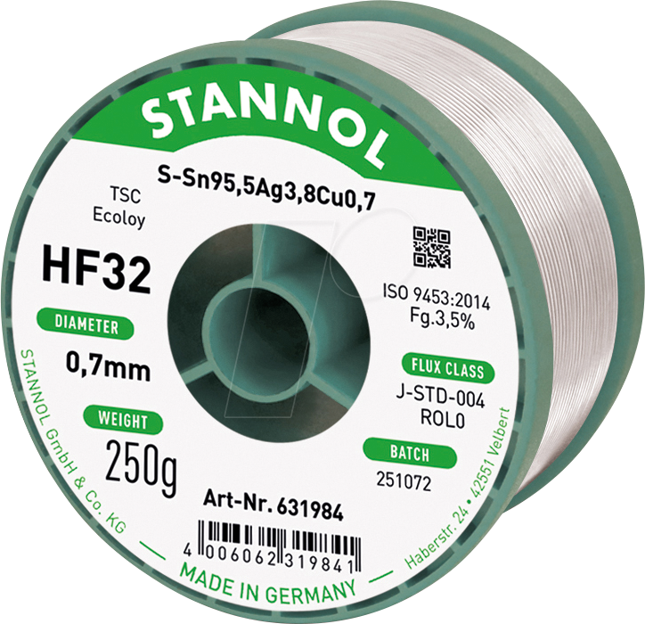 4006062319841 - STA HF32 TSC 07 - Lötzinn HF32 bleifrei mit Silber- und KupferanteilØ 07 mm 250 4006062319841 - STA HF32 TSC 07 - Lötzinn HF32 bleifrei mit Silber- und KupferanteilØ 07 mm 250