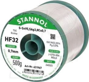 4006062319858 - STA HF32 TSC 10 - Lötzinn HF32 bleifrei mit Silber- und KupferanteilØ 10 mm 250