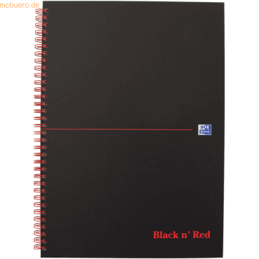 4006140009084 - Spiralbuch Office Black n Red A4 liniert 8 mm 70 Blatt 90 g qm