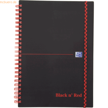 4006140009350 - Spiralbuch Office Black n Red A5 liniert 8 mm 70 Blatt 90 g qm