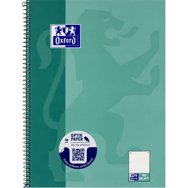 4006144022447 - Collegeblock 400132378 Schule punktiert   punktkariert ohne Rand A4+ 90g grün 80 Blatt 4006144022447 Oxford
