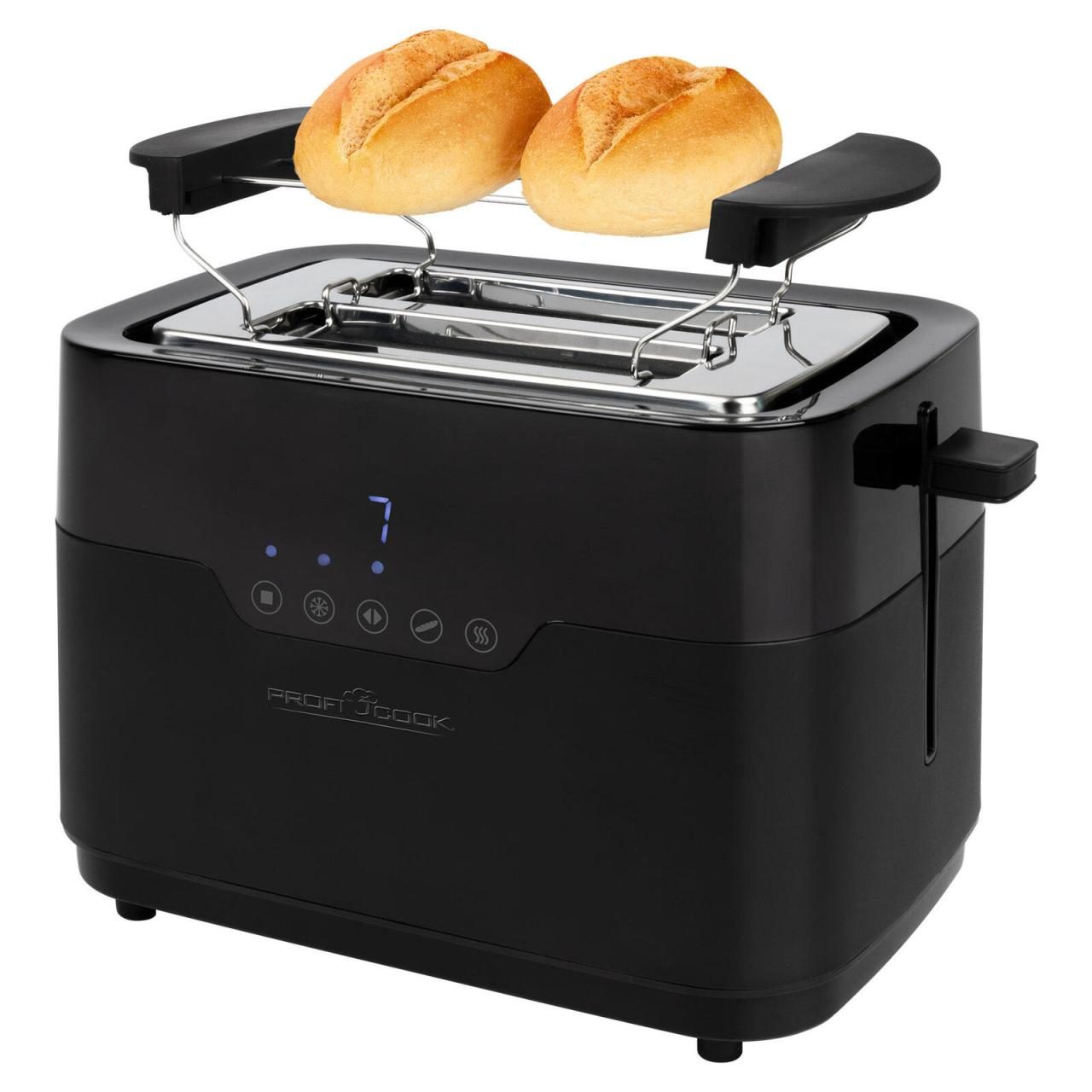 4006160012446 - PROFI COOK® Toaster PC-TA 1244 Bagel-Funktion Brötchenaufsatz schwarz