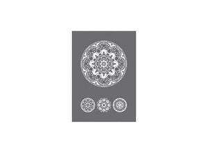 4006166017094 - Siebdruckschablone 4 Mandalas grau