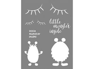 4006166118500 - Dekor-Schablone little Monster grau