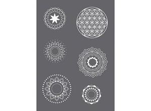 4006166481987 - Siebdruckschablone Mandala grau