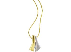 4006175450035 - MONCARA Damen Kette mit Anhänger 450035 375er Gelbgold 1 Diamant ca 005 Karat bicolor