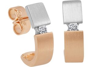 4006175460287 - MONCARA Damen Ohrstecker 375er Weiß- Rotgold mit 2 Diamanten zus ca 008 Karat roségold