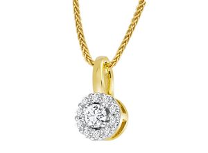 4006175467842 - MONCARA Damen Kette mit Anhänger 375er Gelbgold 11 Diamanten zus ca 010 Karat gold