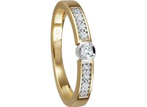 4006175489851 - MONCARA Damen Ring 375er Gelbgold mit 7 Diamanten zus ca 008 Karat gold 56