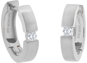 4006175644519 - MONCARA Damen Creolen 375er Gold mit 2 Diamanten zus ca 008 Karat silber 99 4006175644519 - MONCARA Damen Creolen 375er Gold mit 2 Diamanten zus ca 008 Karat silber 99
