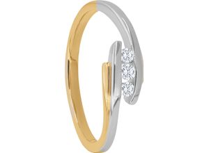 4006175645110 - MONCARA Damen Ring 375er Gelbgold mit 3 Diamanten zus ca 010 Karat gold 56