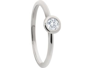 4006175645462 - MONCARA Damen Ring 950er Platin mit 1 Diamant ca 020 Karat silber 58