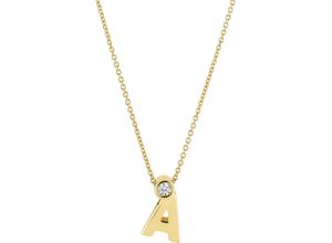 4006175653962 - MONCARA Damen Kette mit Anhänger 375er Gold 1 Brillanten zus ca 004 Karat gold