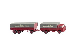 4006190412032 - 041203 H0 LKW Modell Henschel Pritschenhängerzug HS 14 16 Spedition Beißner