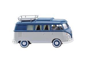 4006190797429 - 079742 H0 PKW Modell Volkswagen T1 Campingbus achatgrau grünblau