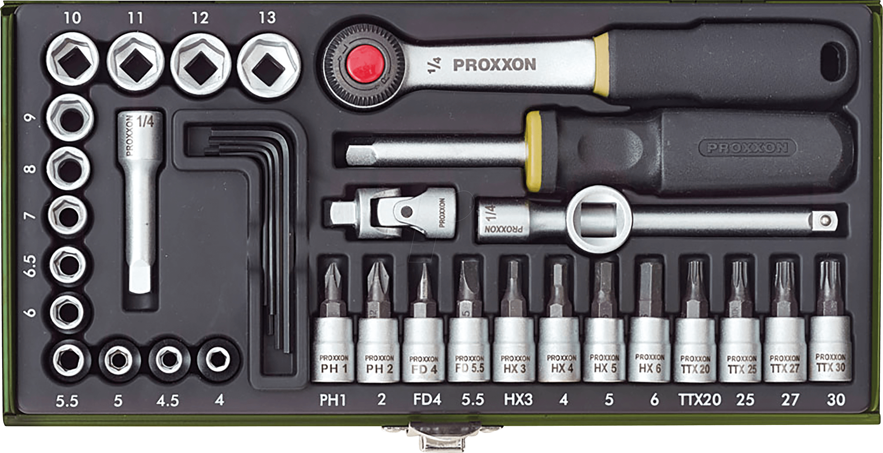 4006274230804 - Industrial Steckschlüsselsatz metrisch 1 4 (63 mm) 36teilig 23080