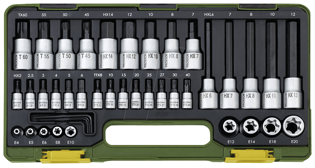 4006274232907 - PROXXON 23290 - Steckschlüsselsatz Torx und Innensechskant 42 -teilig