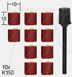 4006274289802 - Schleifbänder ø 10 mm 10 Stück Korn 150 mit Schleifzylinder - 28980 - Proxxon