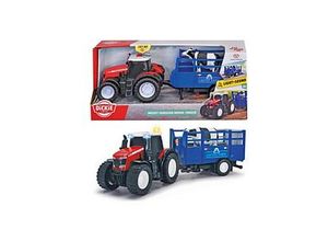 4006333084751 - Massey Ferguson Traktor mit Tieranhänger und Kuh 203734003 Spielzeugauto 4006333084751 DICKIE