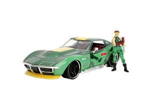 4006333085338 - JADA TOYS Street Fighter 1969 Chevrolet Corvette Stingray ZL1 mit Cammy White Figur Fertigmodell PKW Modell