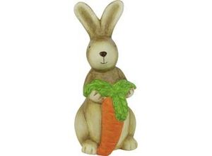 4006339528877 - Deko Osterhase mit Karotte Keramik 25 cm braun orange