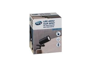 4006341733443 - Led Akku Clip Leuchte mit Schalter schwarz 2014100400 - REV